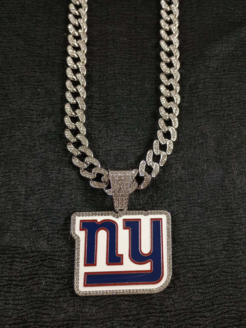 NY New York Giants Necklace Pendant Chain Link NFL Football Hip Hop Jewelry